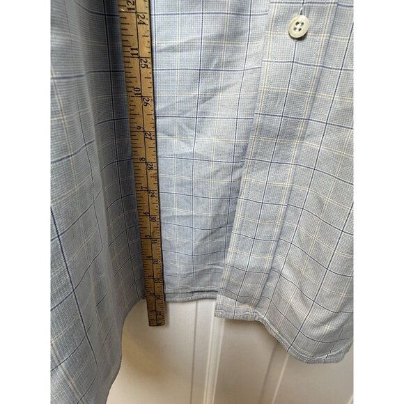 Brooks Brothers Country Club Men’s Blue Windowpane Check Dress Shirt Size XXL - Picture 10 of 12